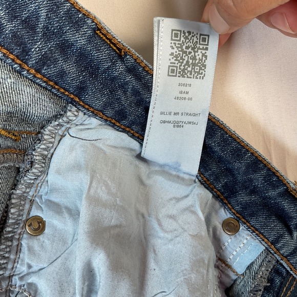 True Religion Billie Mid Rise Straight Leg Blue Denim Jeans Women's 30x30.5 Slim - Picture 3 of 10